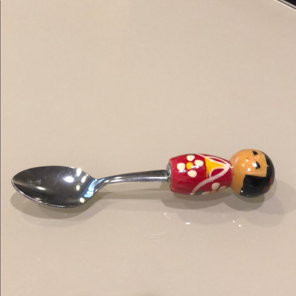 Baby spoon wood Stainless Steel, girl decoration